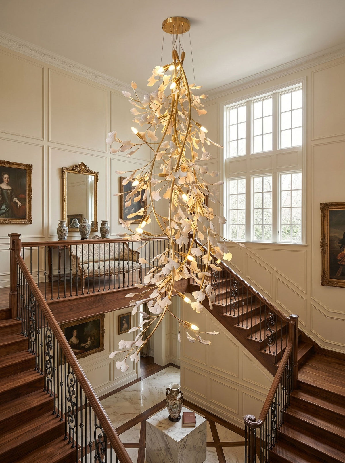Gingko Cascade Branch Chandelier