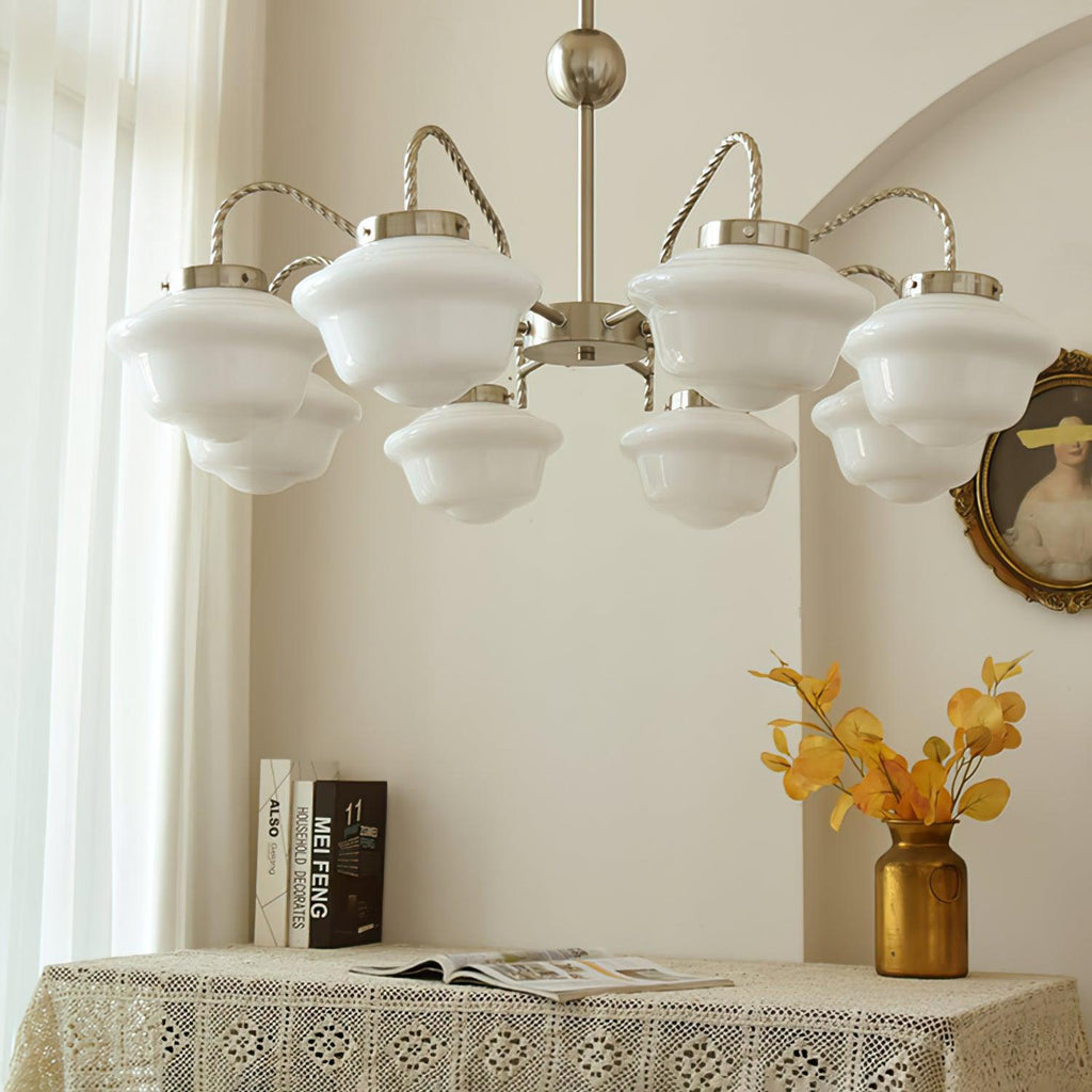 Ashford Tiered Opal Glass Chandelier