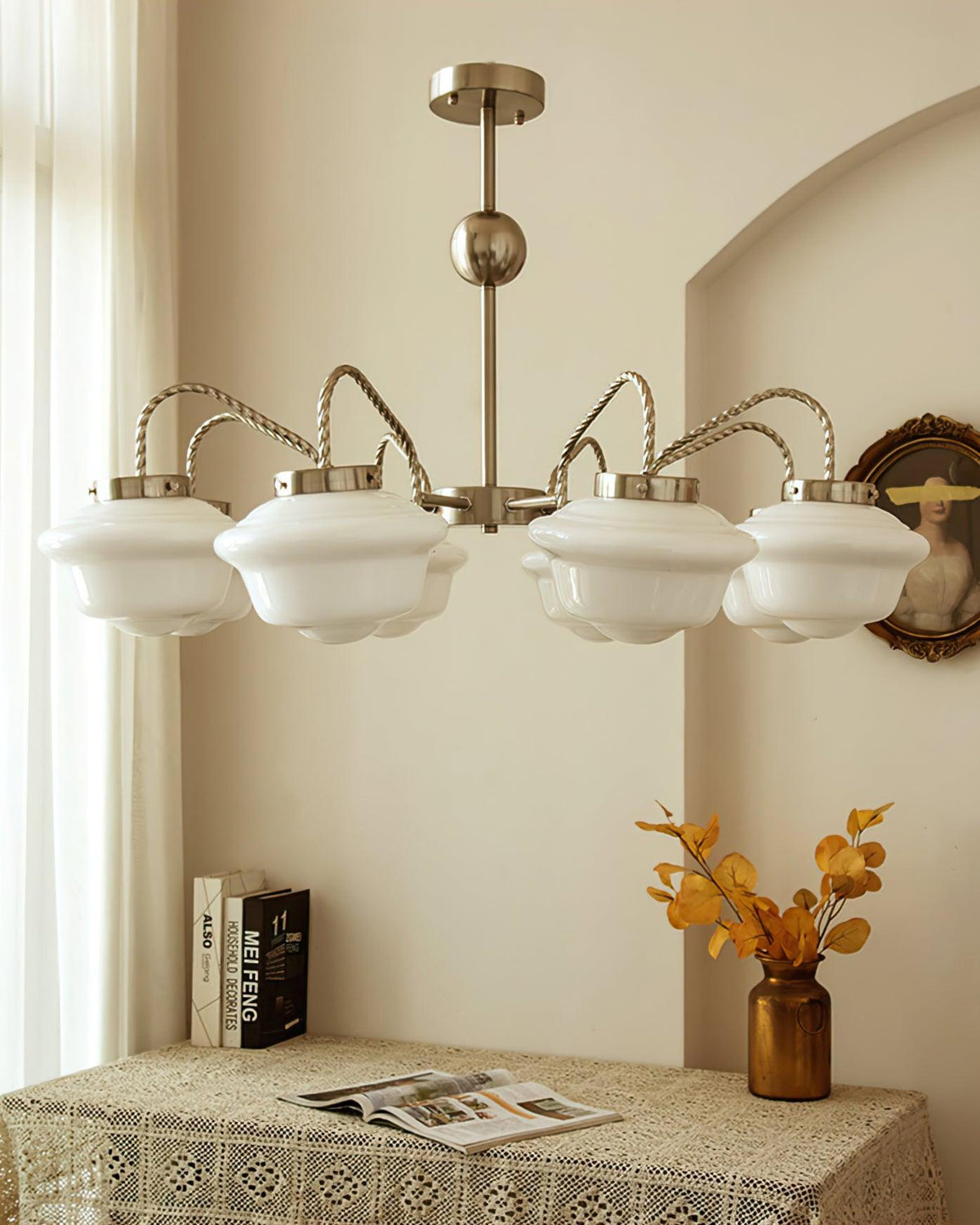 Ashford Tiered Opal Glass Chandelier