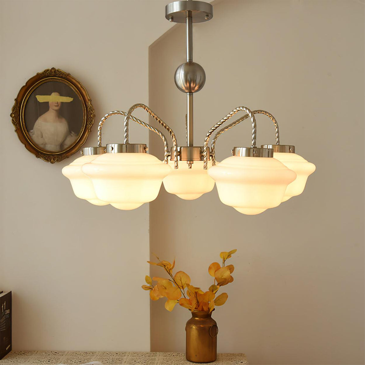 Ashford Tiered Opal Glass Chandelier