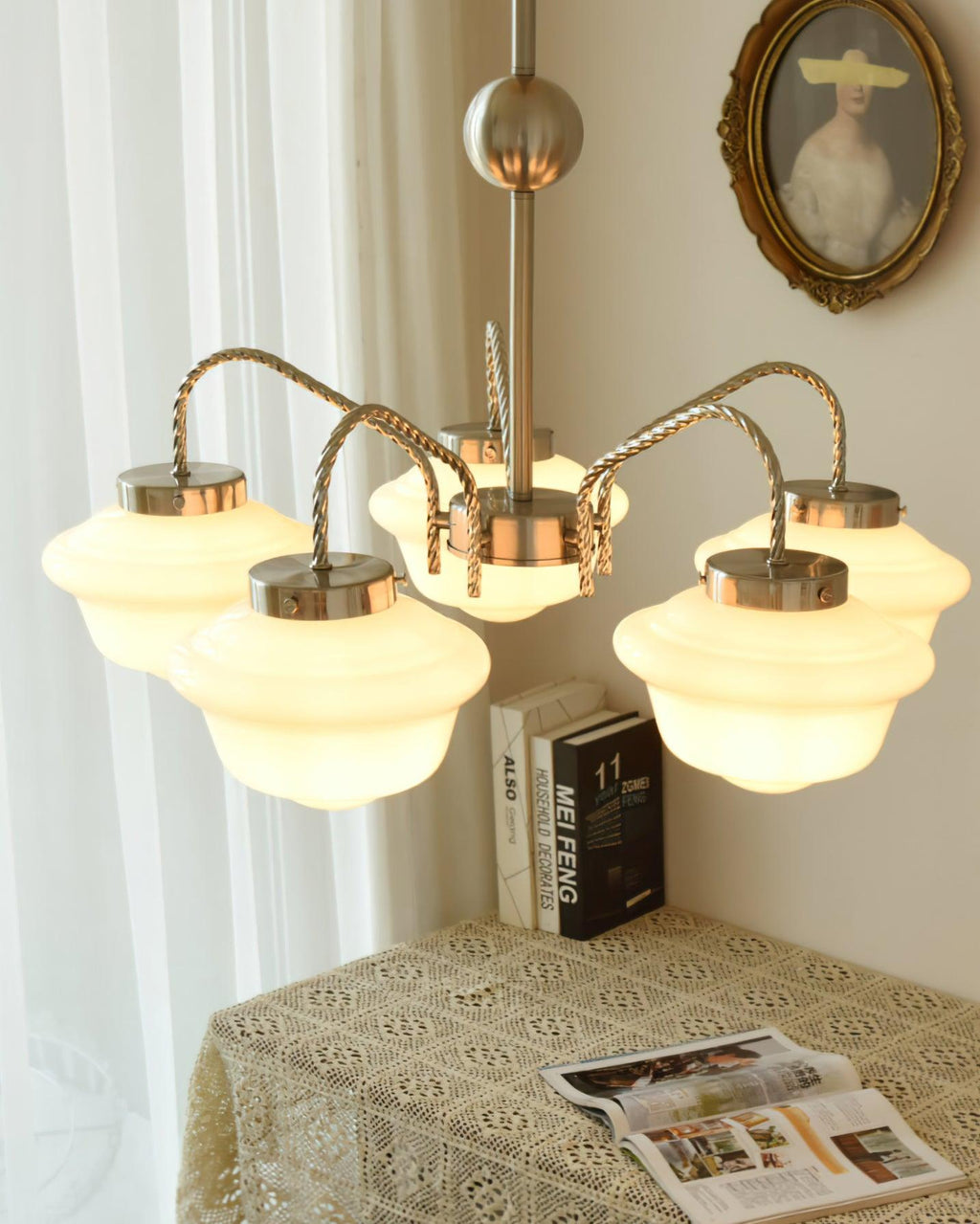 Ashford Tiered Opal Glass Chandelier