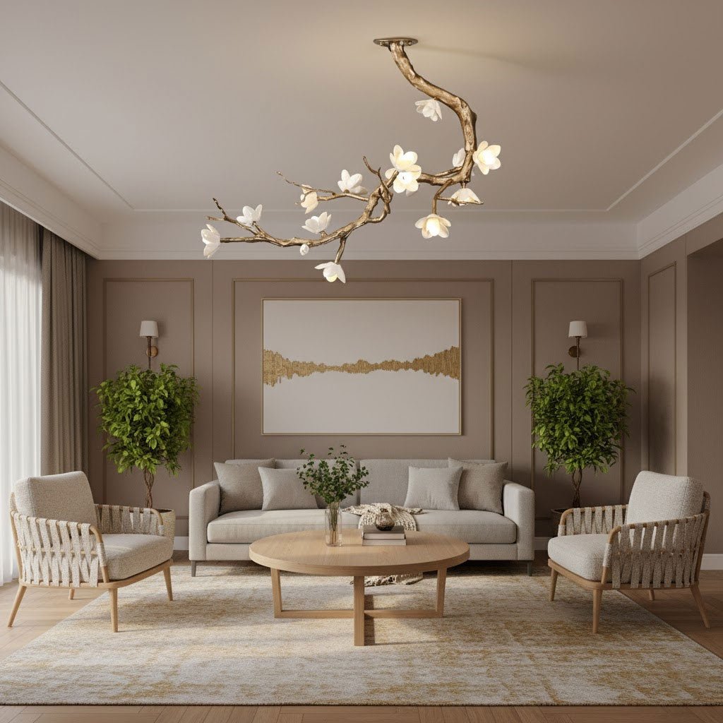 Brass Flower Branch Ceiling Lamp