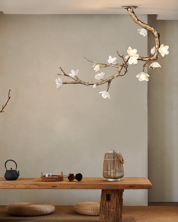 Brass Flower Branch Ceiling Lamp
