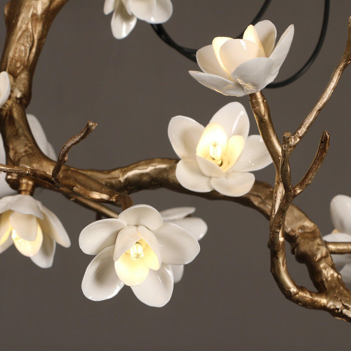 Brass Flower Branch Ceiling Lamp