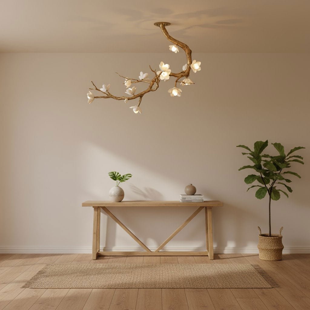 Brass Flower Branch Ceiling Lamp