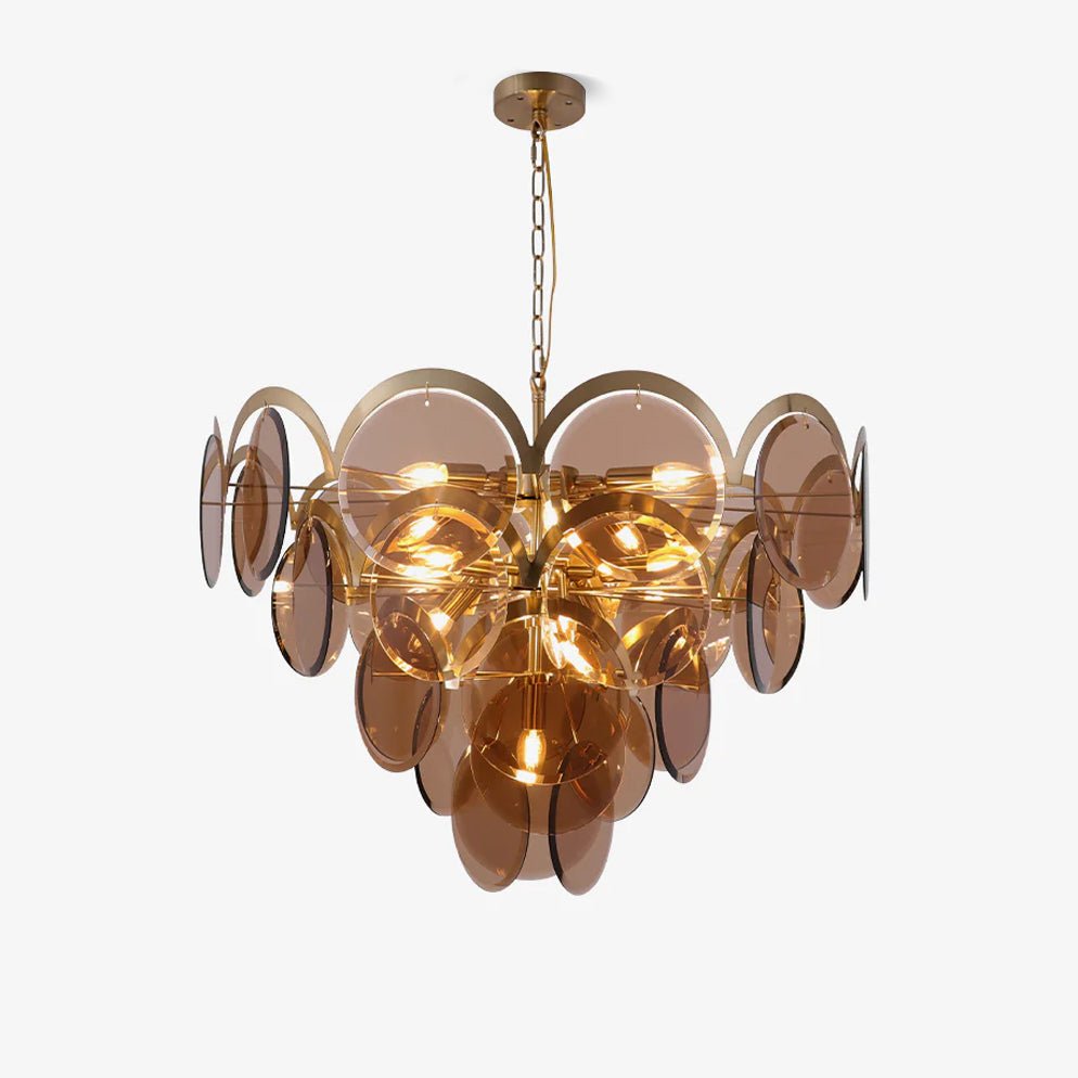 Velora Amber Disc Chandelier