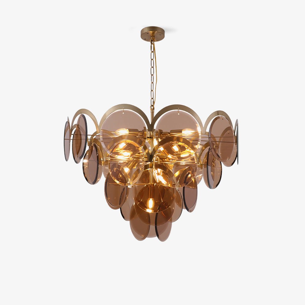 Velora Amber Disc Chandelier