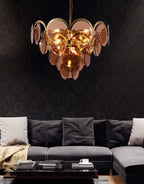Velora Amber Disc Chandelier
