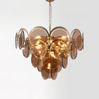 Velora Amber Disc Chandelier