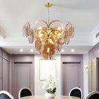 Velora Amber Disc Chandelier