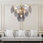 Velora Amber Disc Chandelier