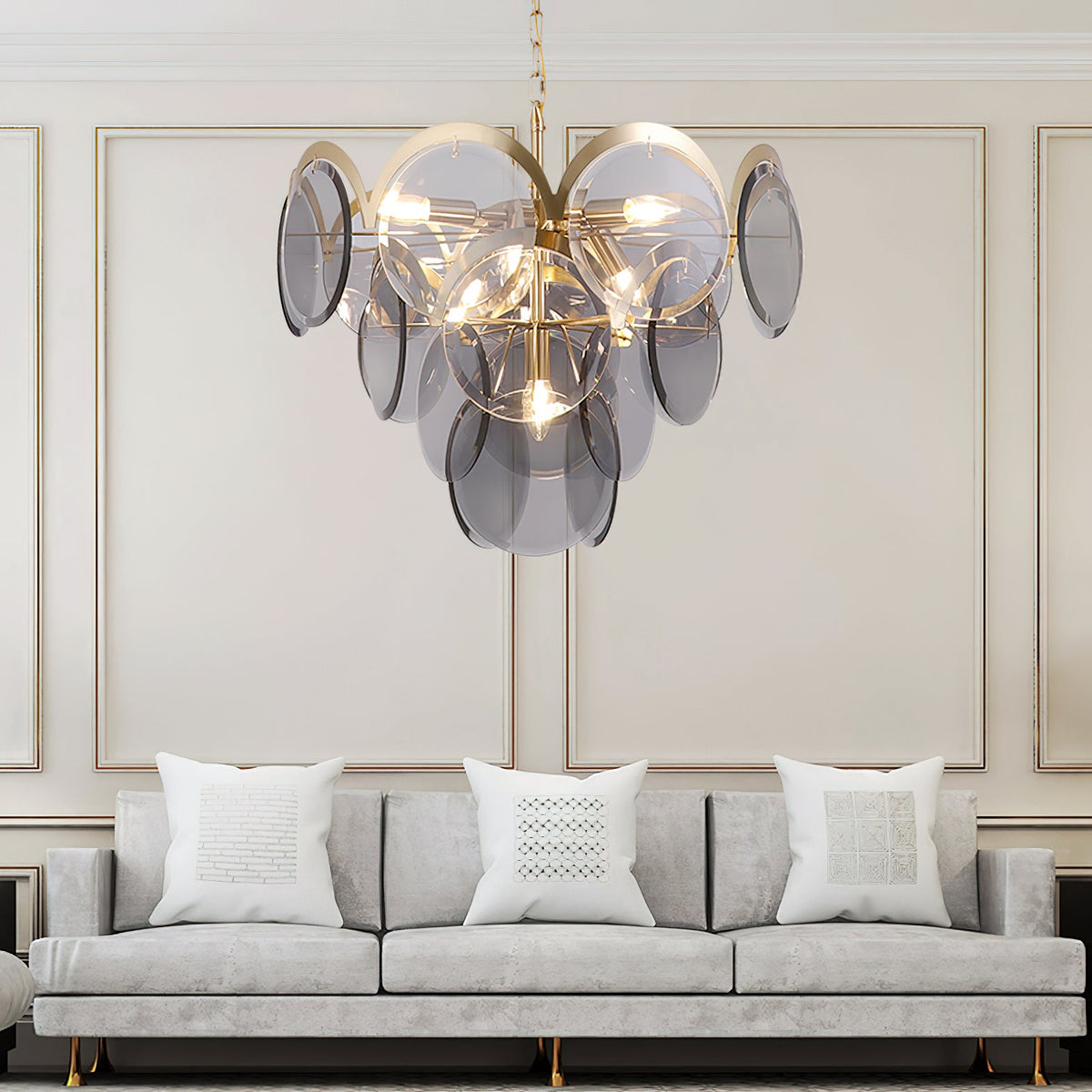 Velora Amber Disc Chandelier