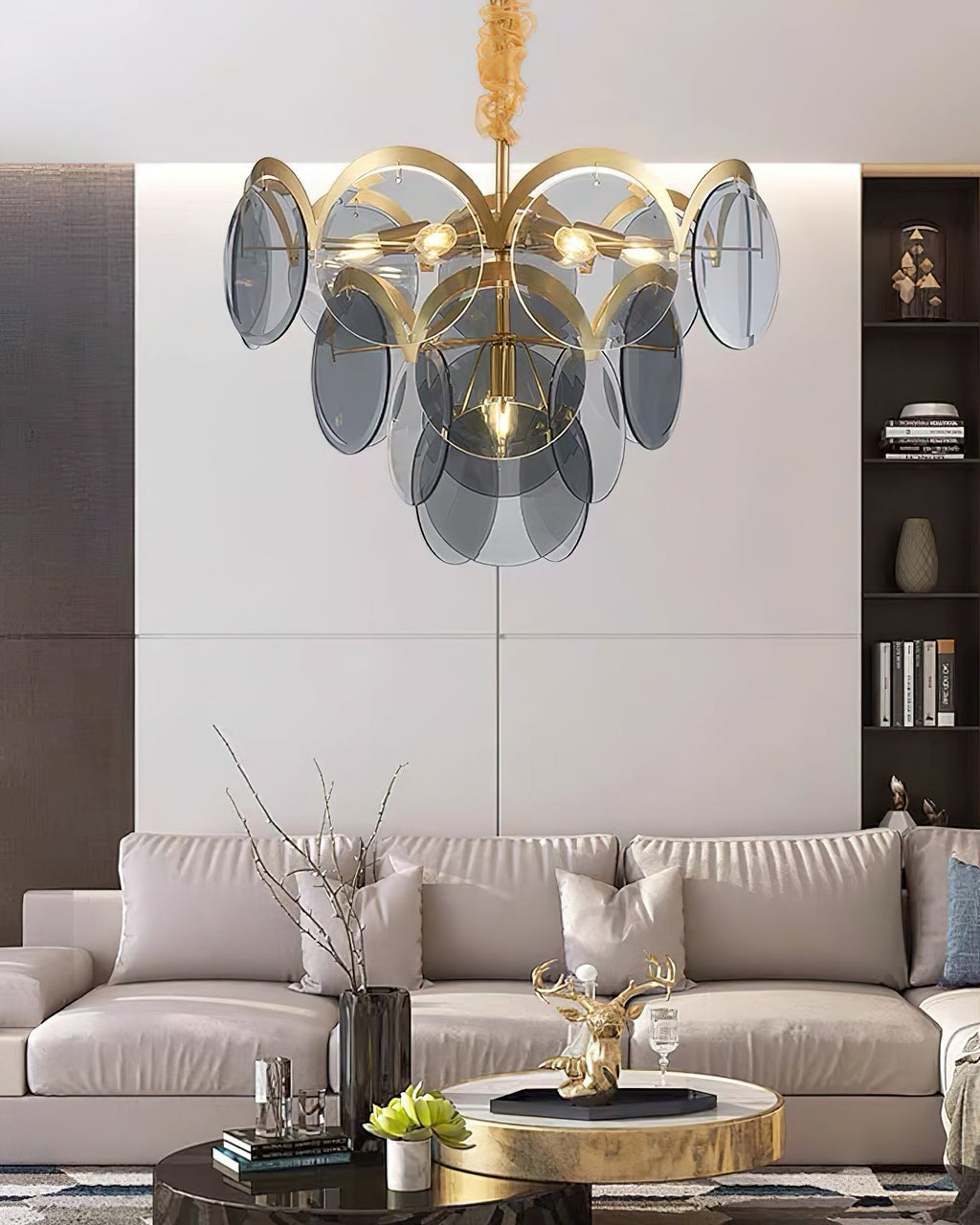 Velora Amber Disc Chandelier
