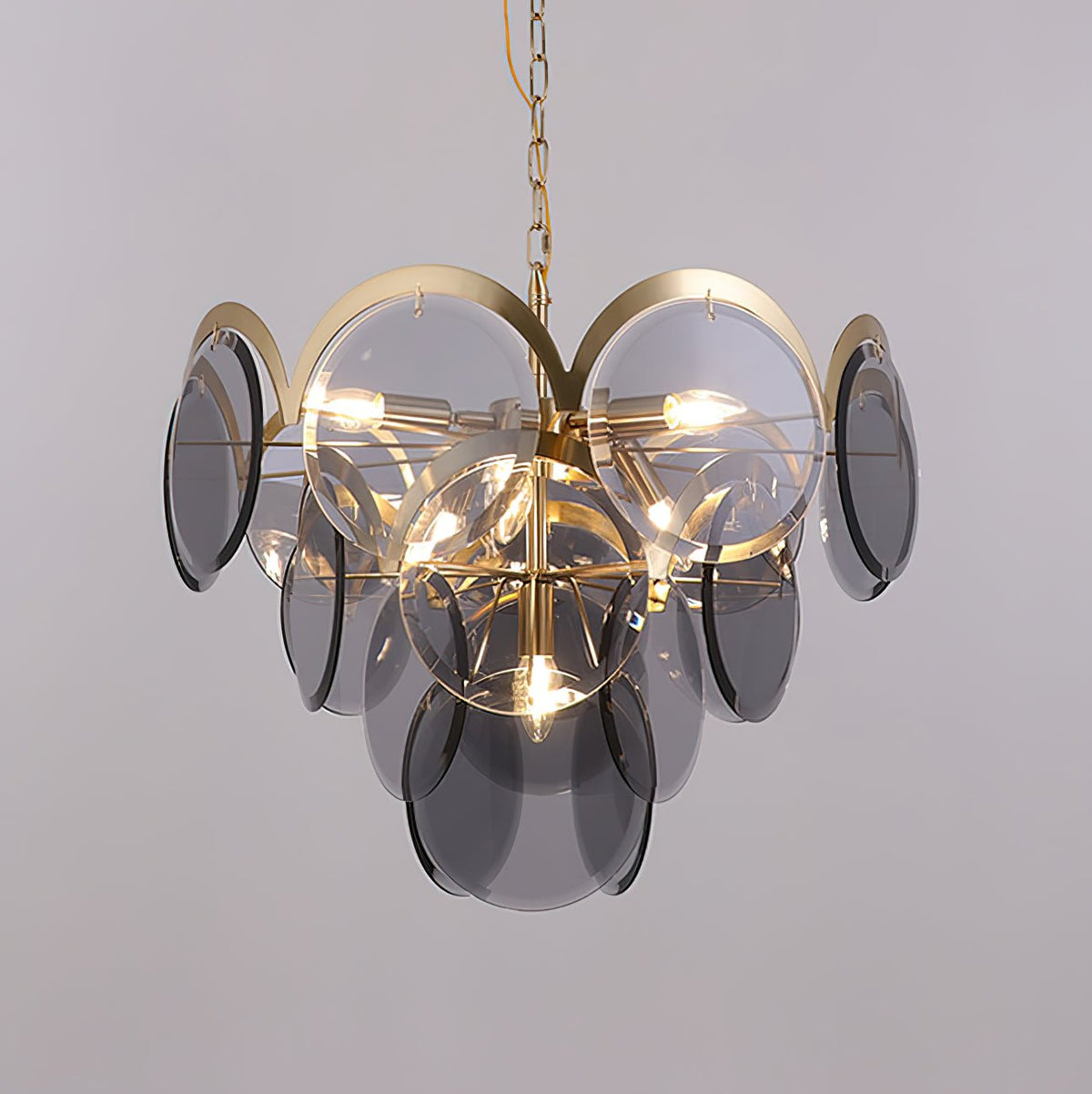 Velora Amber Disc Chandelier