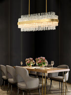 Gold & Clear Rod Chandelier