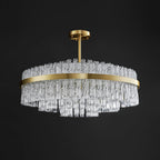 Gold & Clear Rod Chandelier