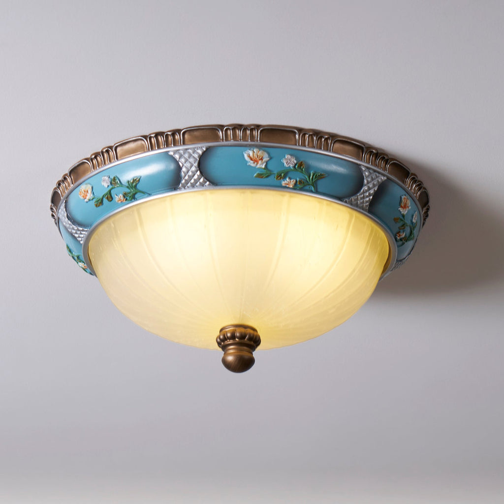 Retro Floral Resin Recessed Ceiling Light