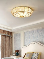 Colonial Glass Drum Ceiling Light