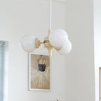 Cream Glass Ball Chandelier