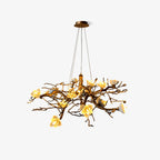 Flower Bloom Branch Brass Chandelier