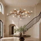 Flower Bloom Branch Brass Chandelier