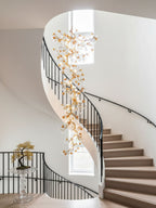 Brass Maple Branch Chandelier