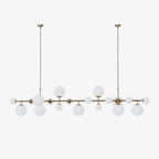 Brass Glass Globe Chandelier