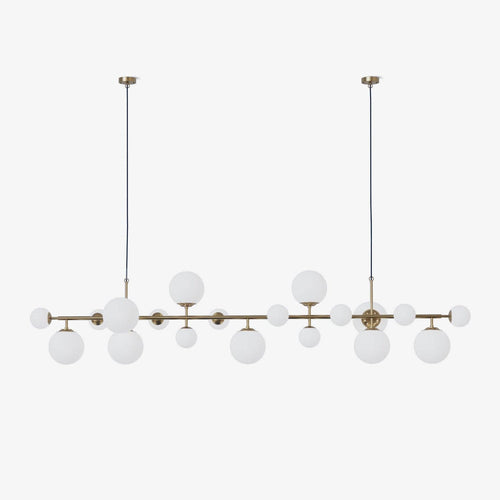 Brass Glass Globe Chandelier