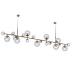 Brass Glass Globe Chandelier