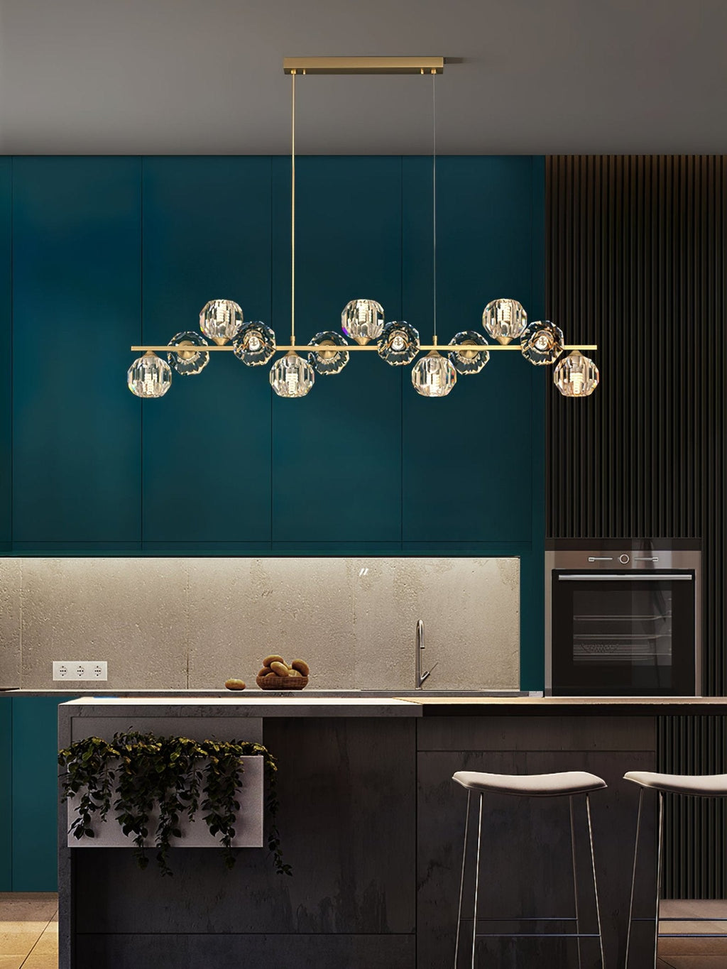 Crystal Glass Ball Chandelier