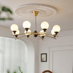 Walnut Glass Ball Chandelier