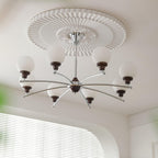 Walnut Glass Ball Chandelier