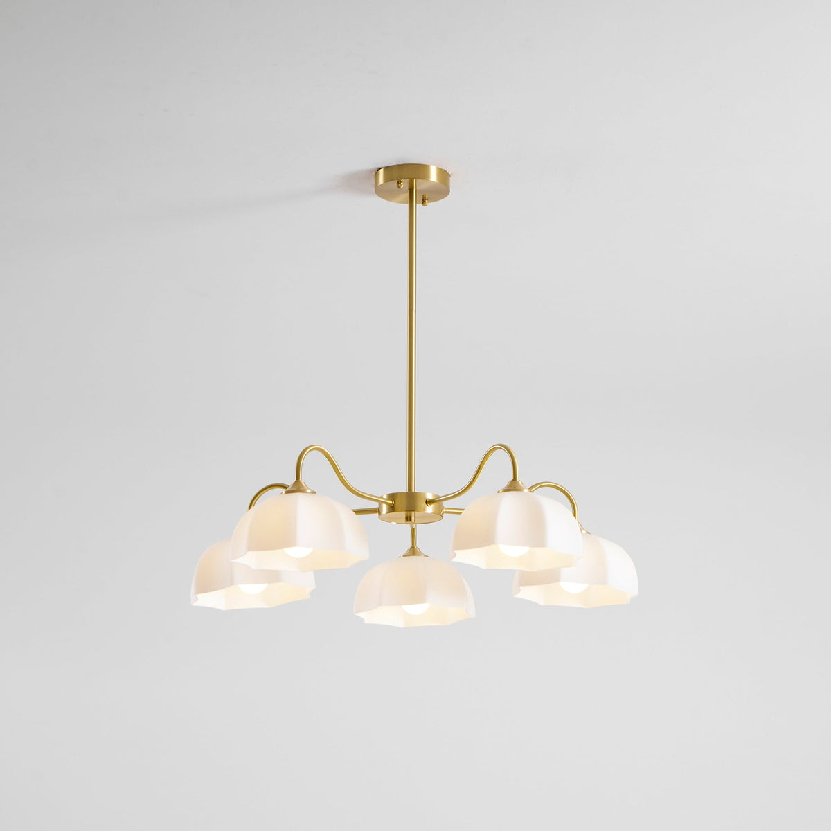 Octagonal Glass Bowl Chandelier