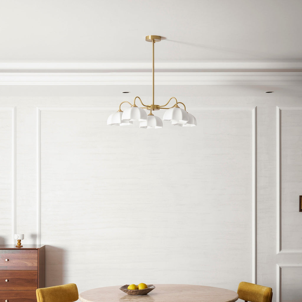Octagonal Glass Bowl Chandelier