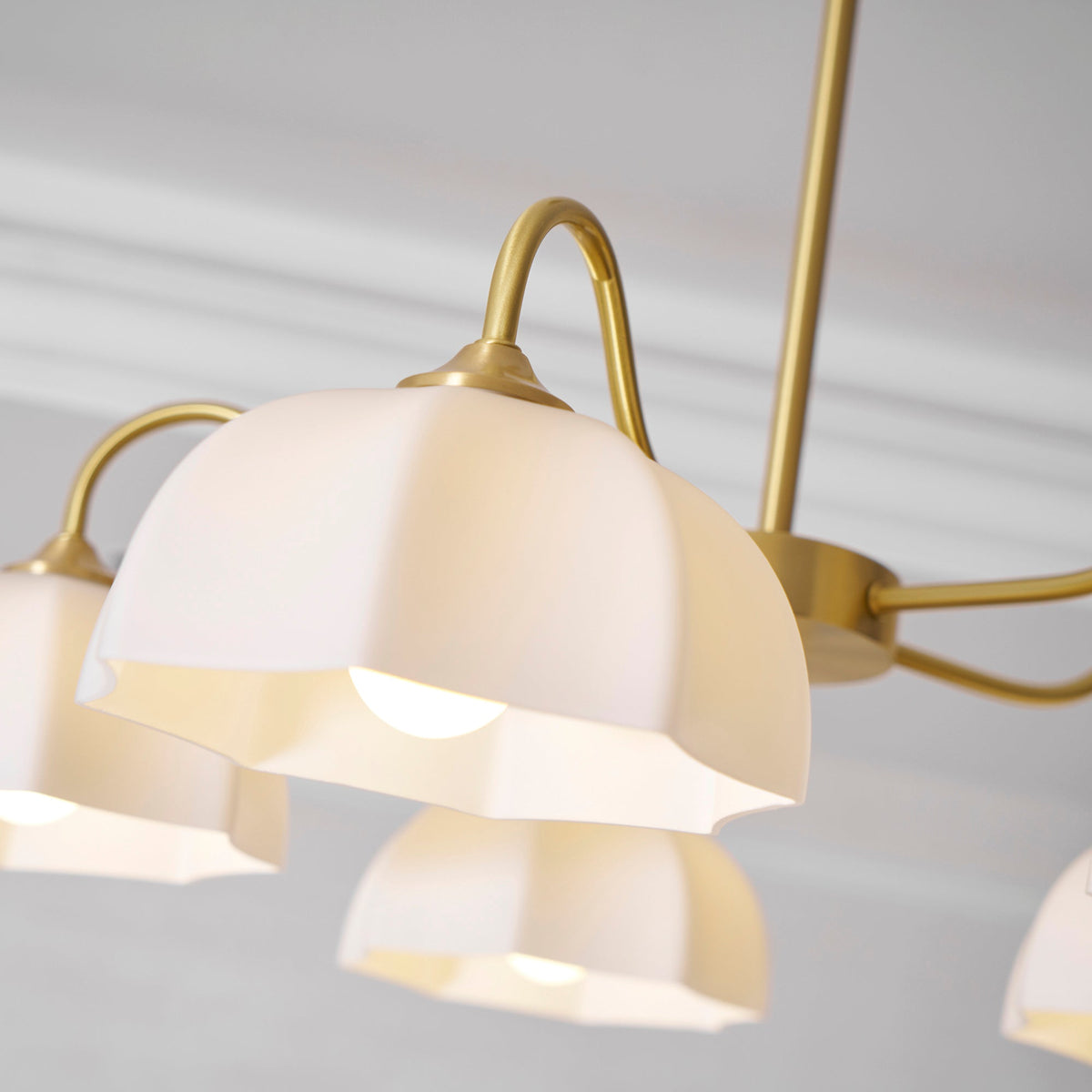 Octagonal Glass Bowl Chandelier