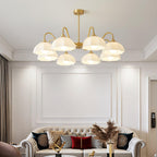 Octagonal Glass Bowl Chandelier