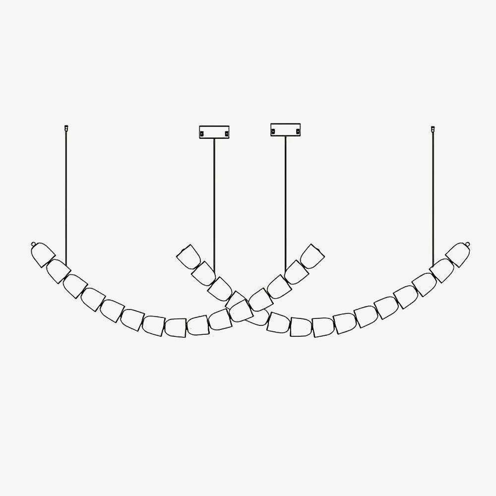 The Gabriel Curved LED Chandelier | Custom Size & Made-to-Order Lighting for Luxury Homes & Commercial Spaces