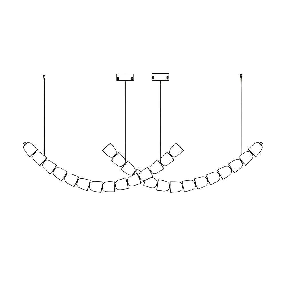 The Gabriel Curved LED Chandelier | Custom Size & Made-to-Order Lighting for Luxury Homes & Commercial Spaces