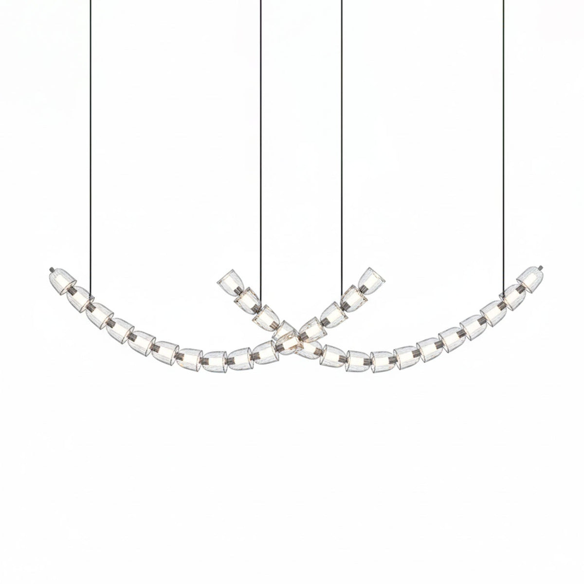 The Gabriel Curved LED Chandelier | Custom Size & Made-to-Order Lighting for Luxury Homes & Commercial Spaces