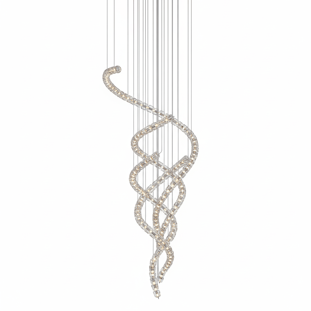 The Gabriel Spiral LED Chandelier | Custom Size & Made-to-Order Lighting for Luxury Residences & Commercial Spaces