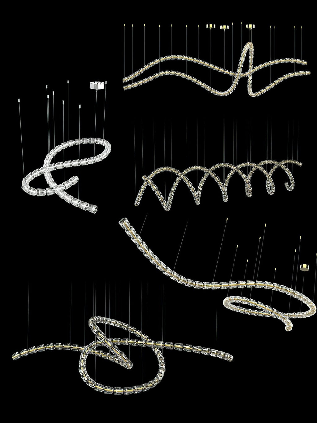 The Gabriel Twist LED Chandelier | Custom Size & Made-to-Order Lighting for Luxury Homes & Commercial Spaces
