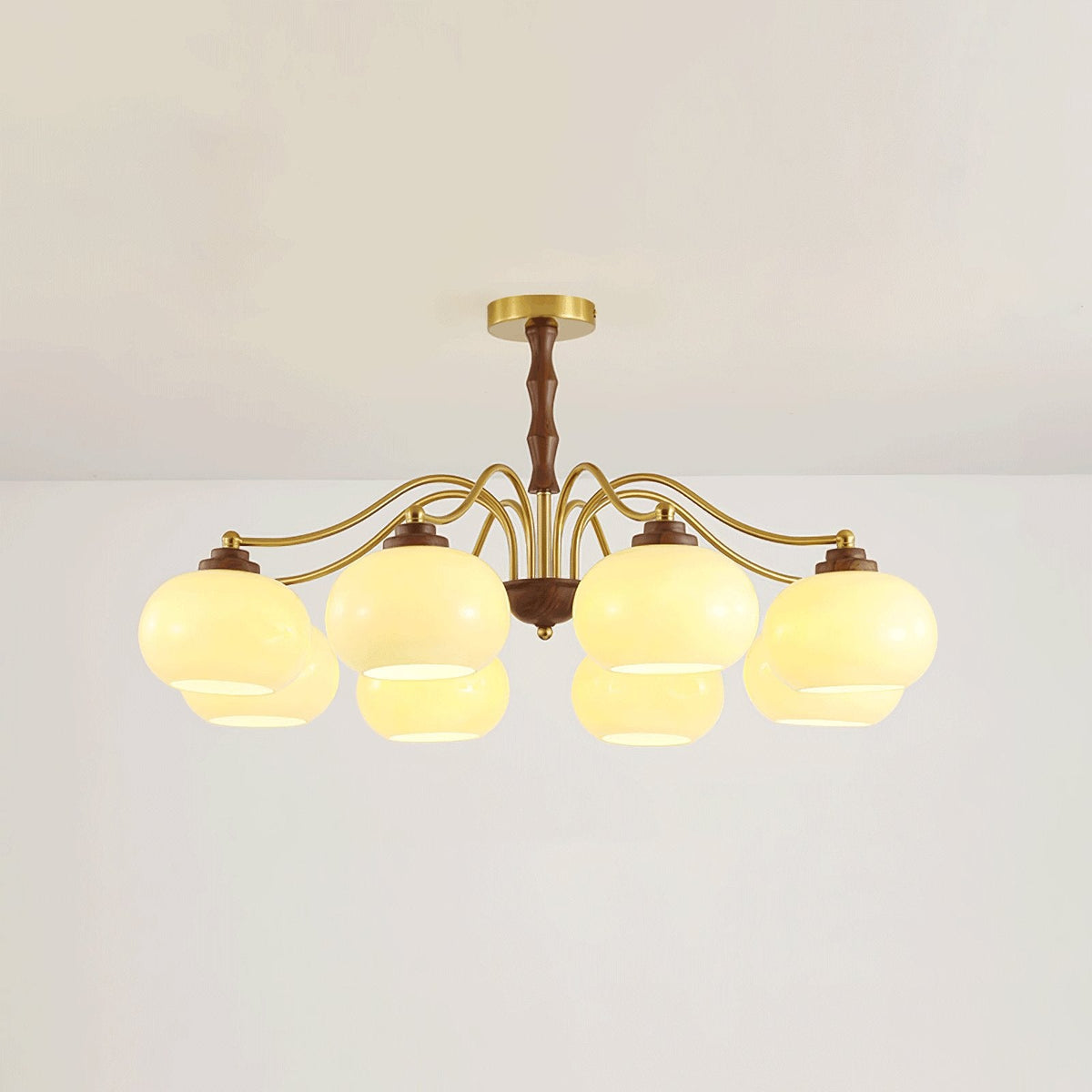 Persimmon Glass Globe Chandelier