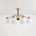 Persimmon Glass Globe Chandelier