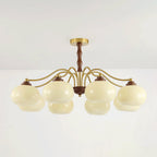 Persimmon Glass Globe Chandelier