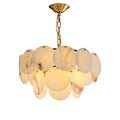 Alabaster Shell Brass Chandelier