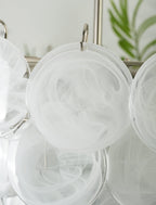 White Glass Disc Chandelier