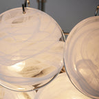 White Glass Disc Chandelier