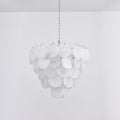White Glass Disc Chandelier