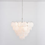 White Glass Disc Chandelier