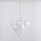 White Glass Disc Chandelier